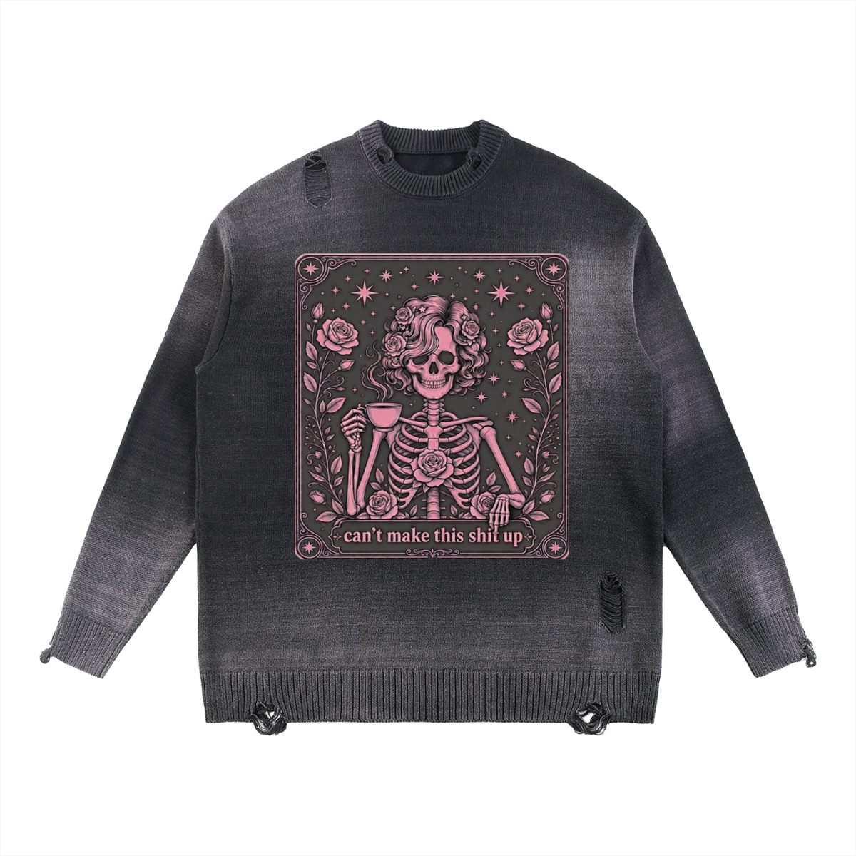 can't make this shit up sun fade distressed sweatshirt | stay sassy collection