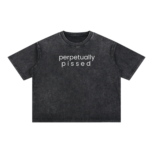 perpetually pissed | Mineral Wash Boxy Cotton T-Shirt