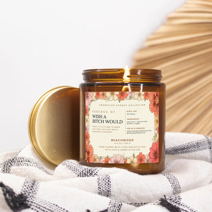 wish a bitch would - amber jar candle | snarkyish scents